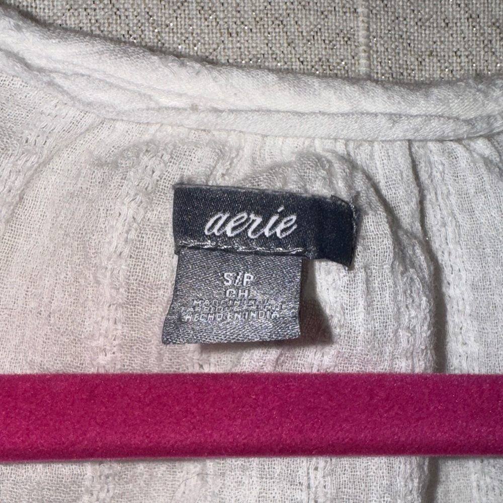 Aerie Cream Blouse with Tie Front - Picture 2 of 5